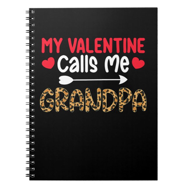 Cuaderno Mi San Valentín me llama abuelo leopardo búfalo (Frente)