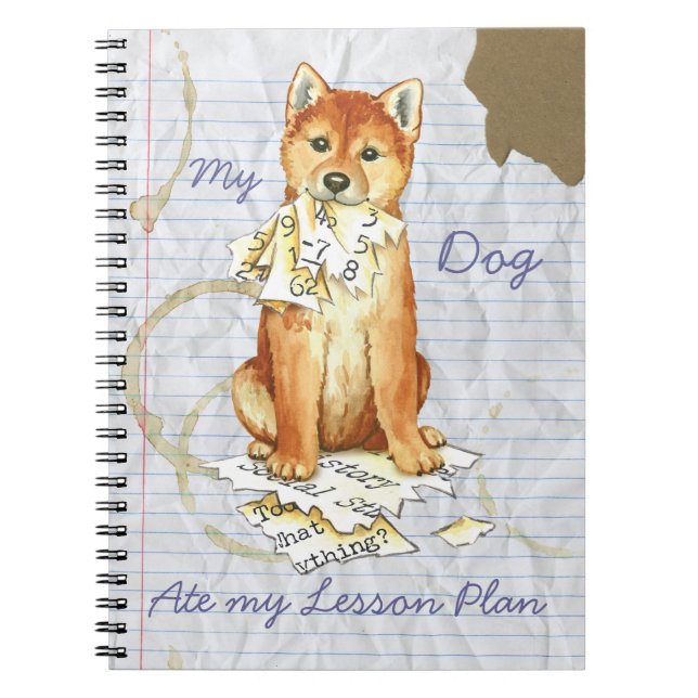 Cuaderno Mi Shiba Inu comió mi plan de lección (Frente)