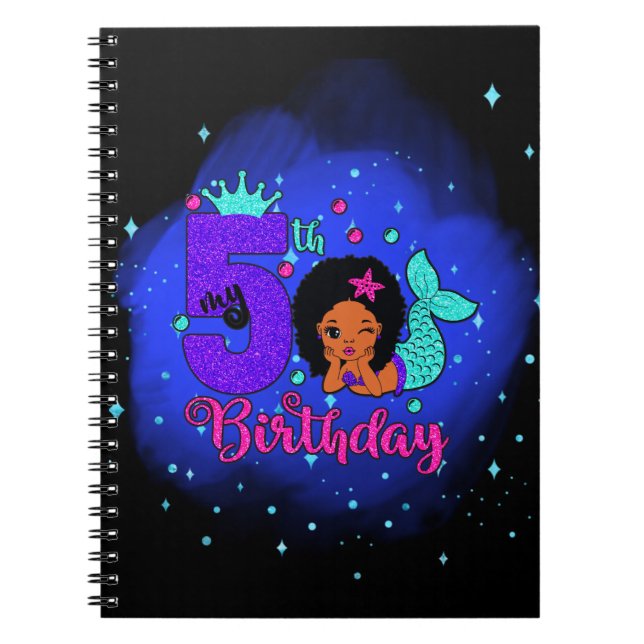 Cuaderno Mi sirena de cumpleaños número 5 (Frente)
