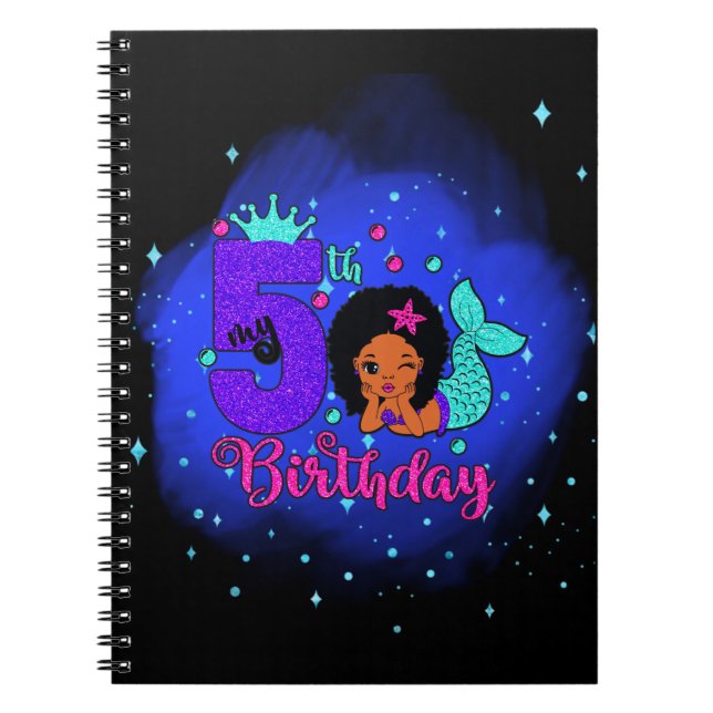 Cuaderno Mi sirena de cumpleaños número 5 (Frente)