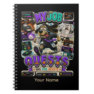 Cuaderno Mi trabajo Quests Camiseta divertida personalizada