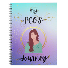 Cuaderno Mi viaje por el PCOS - Mujer con nota de oro de ci