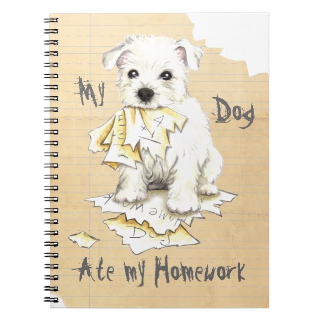 Cuaderno Mi Westie comió mi hogar (Frente)