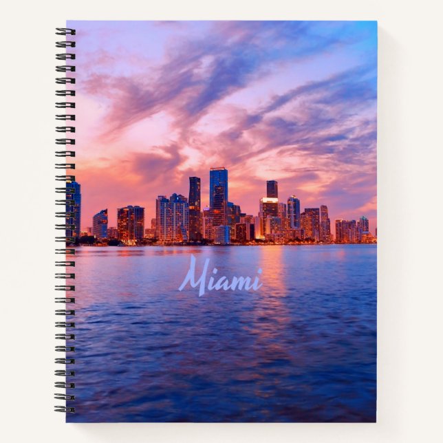 Cuaderno Miami Beach Florida City Skyline (Anverso)