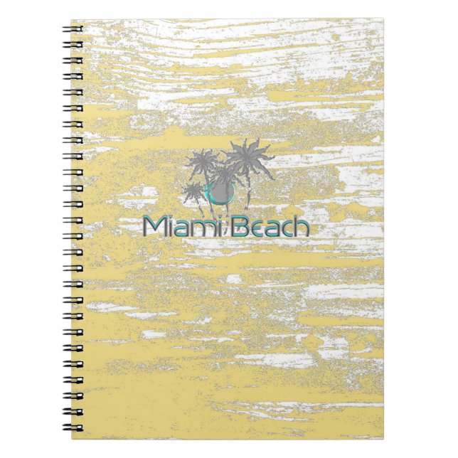 Cuaderno Miami-Beach, Florida, Palmas, Grunge Guay (Frente)