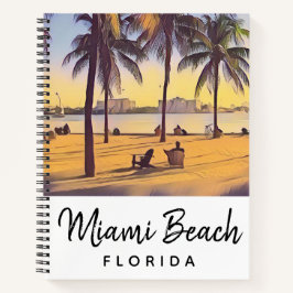 Cuaderno Miami Beach Florida Vintage Watercolor Art