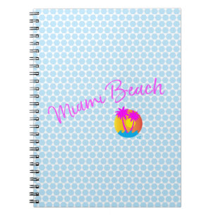 Cuaderno Miami-Beach-logo-palmeras-solares-rosadas