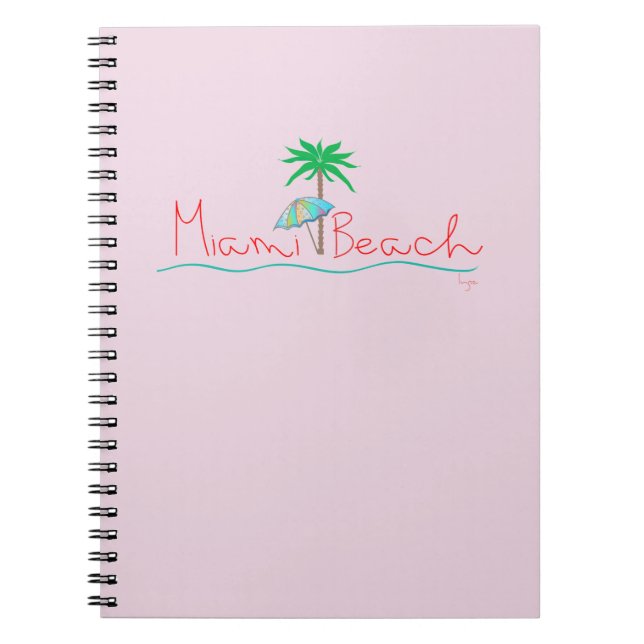 Cuaderno Miami con la palma y el paraguas (Frente)