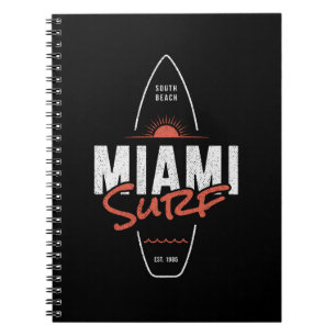 Cuaderno Miami Surf – Diseño de tabla de surf vintage con p
