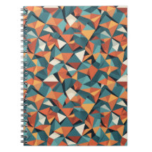 Mid-Century Geometric Teal & Orange Pattern