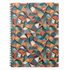 Cuaderno Mid-Century Geometric Teal & Orange Pattern