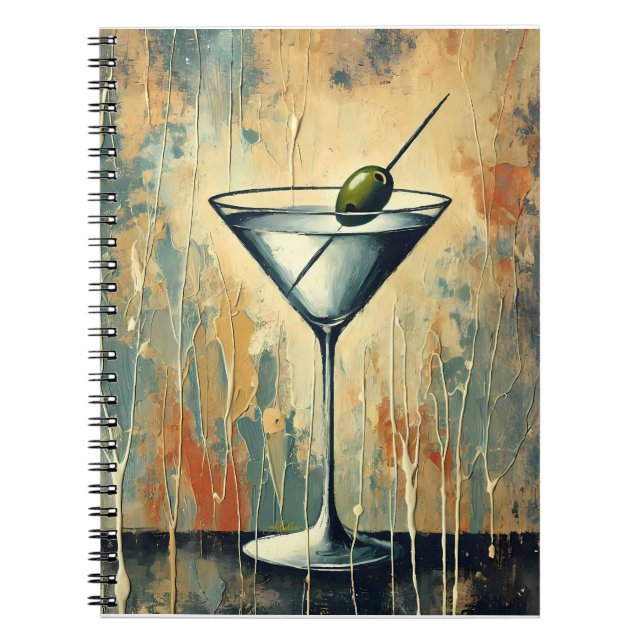 Cuaderno Mid Century Mixed Media Martini Art (Frente)