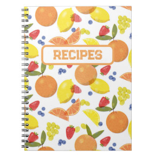 Cuaderno Mid Mod Grungy Risograph Fruit Recipe