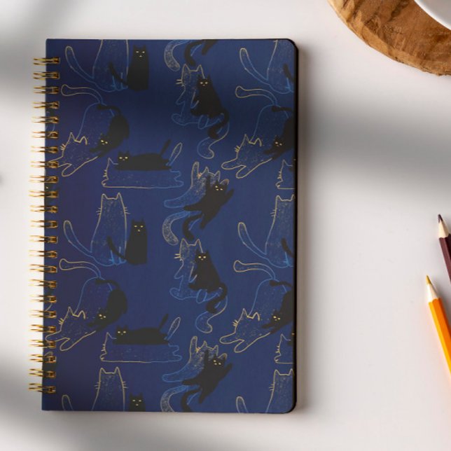 Cuaderno Midnight Black Cats– modern minimal Pattern (Subido por el creador)