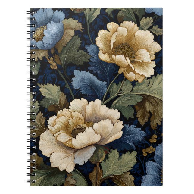 Cuaderno Midnight Botanica — Floral Elegante (Frente)