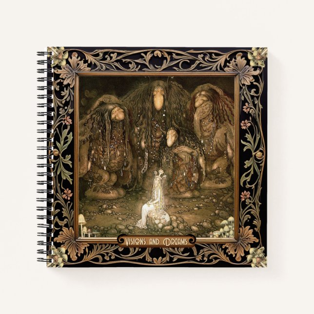 Cuaderno Midnight Garden Black Mycology John Bauer Square (Anverso)