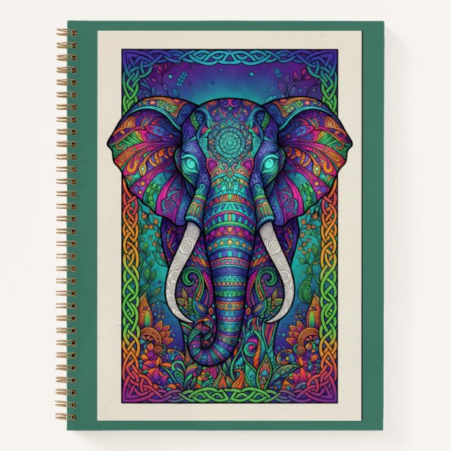 Cuaderno Midnight Lotus Elephant Spirit Zentangle Journal (Anverso)