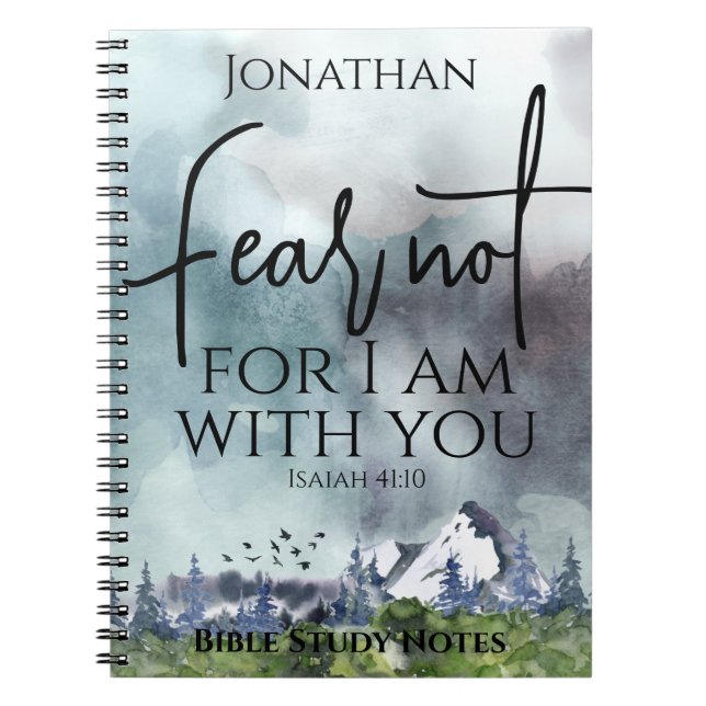 Cuaderno Miedo no acuarela Naturaleza regalo cristiano para (Frente)