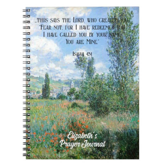 Cuaderno Miedo no Biblia Verse Naturaleza Arte Regalo Crist (Frente)