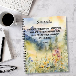 Cuaderno Miedo no Biblia Verso naturaleza acuática cristian