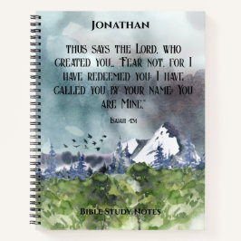 Cuaderno Miedo no Biblia Verso naturaleza acuática cristian