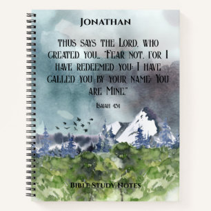 Cuaderno Miedo no Biblia Verso naturaleza acuática cristian