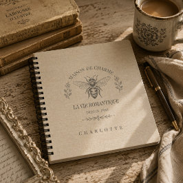 Cuaderno Miel beige abeja francés campo vintage rústico