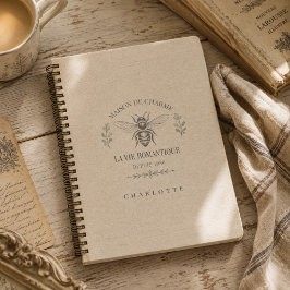 Cuaderno Miel beige abeja francés campo vintage rústico