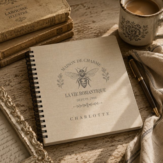 Cuaderno Miel Cálida Beige Vintage País Francés Grabado (Subido por el creador)