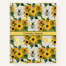 Cuaderno Miel de Girasoles Dorados y Abeja Real