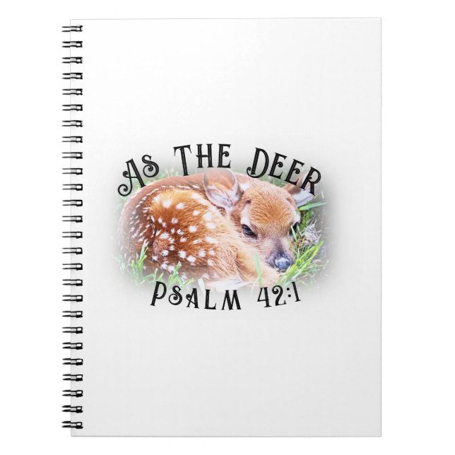 Cuaderno Mientras El Salmo De Venado 42:1 Cute Bebé Fawn Jo (Frente)