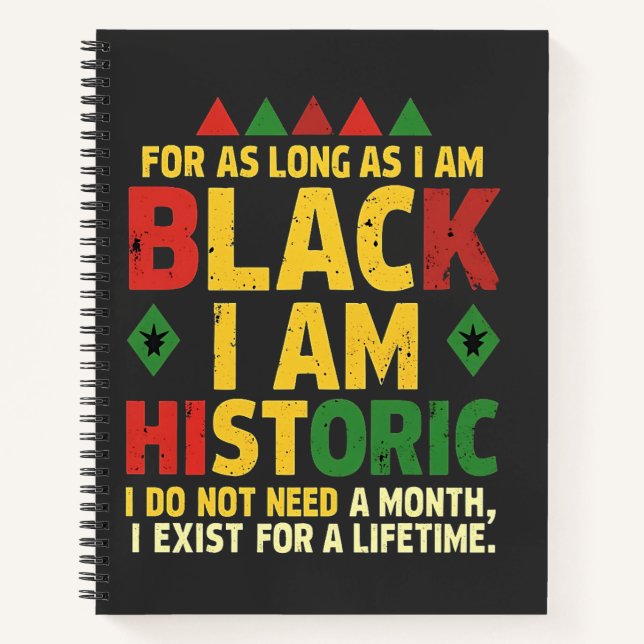 Cuaderno Mientras sea negro, soy histórico (Anverso)