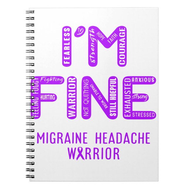 Cuaderno Migraine Headache Warrior - ESTOY BIEN (Frente)