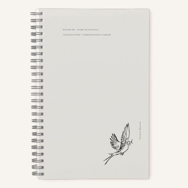 Cuaderno Migratory Swallow- Naturalist Menagerie Archive  (Anverso)