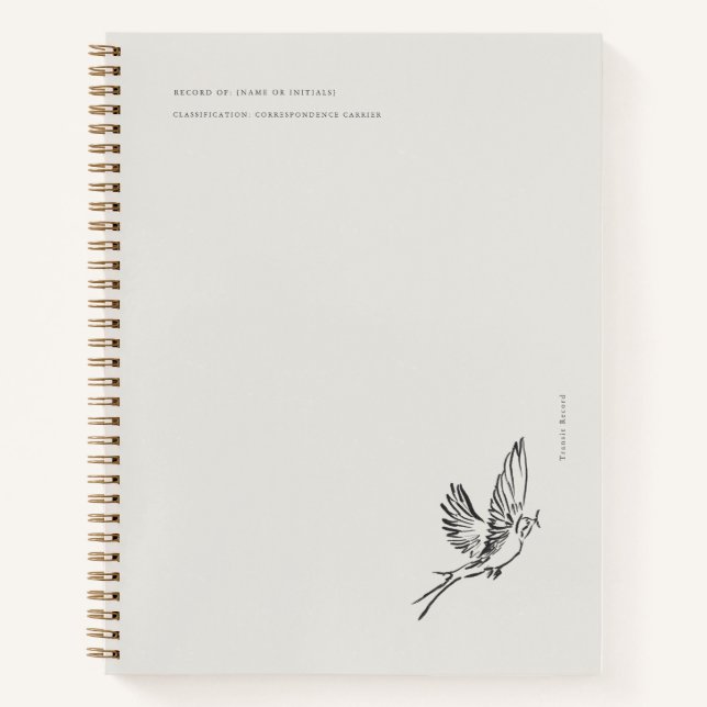 Cuaderno Migratory Swallow- Naturalist Menagerie Archive  (Anverso)