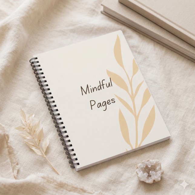 Cuaderno Mindful Pages Minimal Aesthetic Notebook  (Minimal notebook for mindful writing and reflection.)