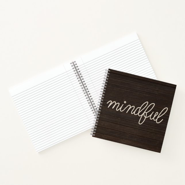 Cuaderno MINDFUL Rope Text On Dark Wood (Interior)