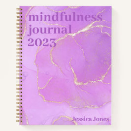 Cuaderno Mindness Purpley Pink Gold Watercolor Marcado