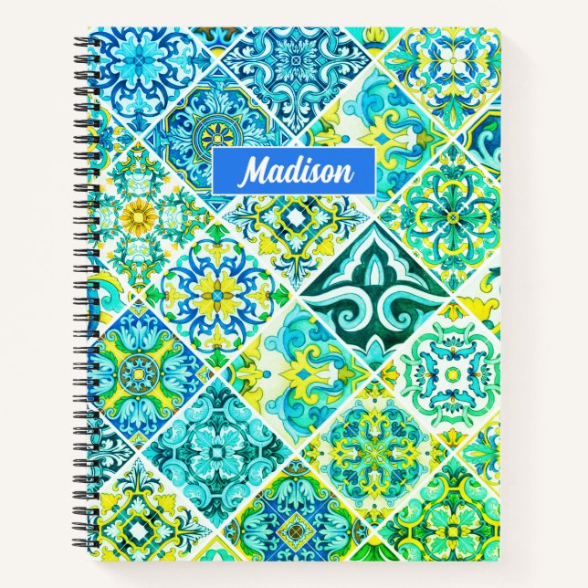 Cuaderno Minería acuática mexicana Baldosas sicilianas medi (Anverso)