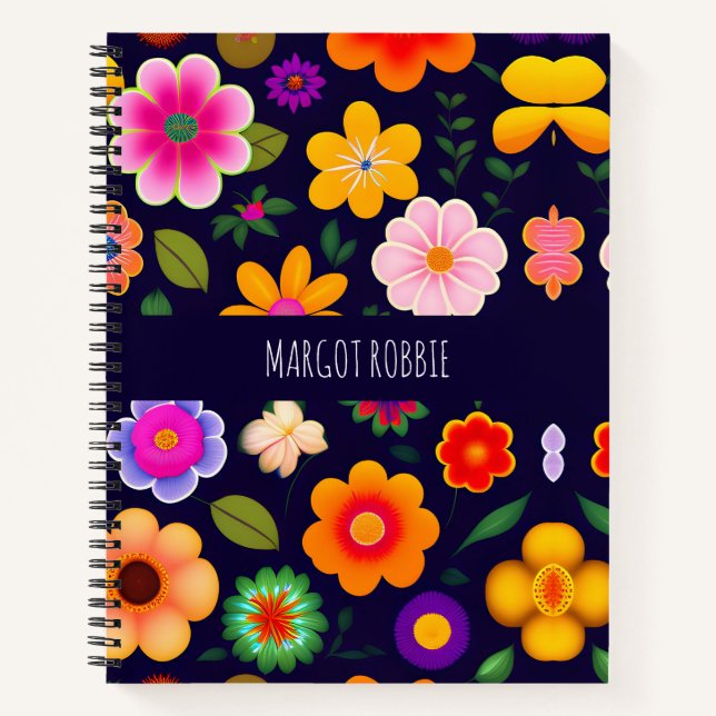 Cuaderno Mini Flores Exóticas Patrón Floral (Anverso)