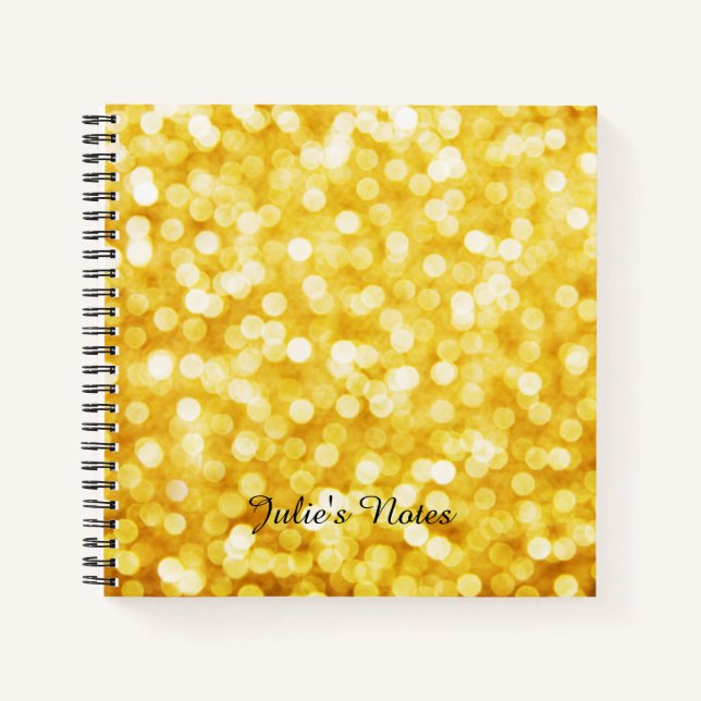 Cuaderno Mini portátil de espiral de oro moderno (Anverso)