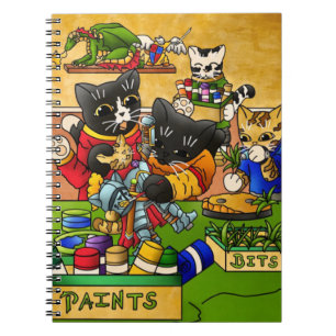 Cuaderno Miniatura Modelo de gato Knight para pintar gatos