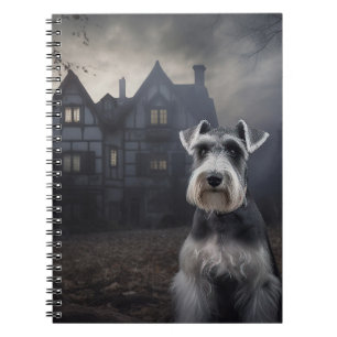 Cuaderno Miniature Schnauzer Halloween Aterrador