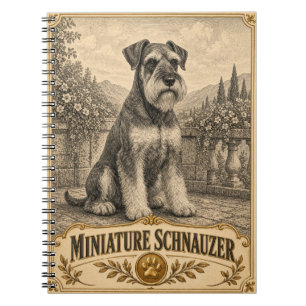 Cuaderno Miniature Schnauzer, perro vintage de herencia
