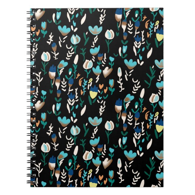 Cuaderno minifloralabstract sin soldadura, fondo, flor, de (Frente)