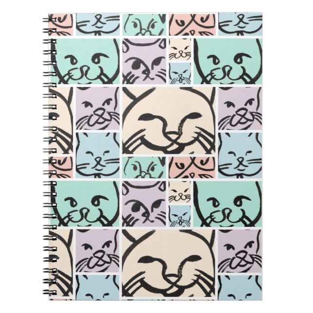 Cuaderno Minimal Cats Line Art Collage (Frente)