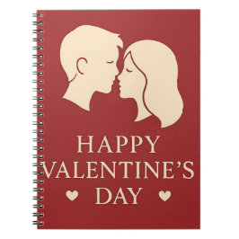 Cuaderno Minimal Couple Silhouette Valentines Cute Daily