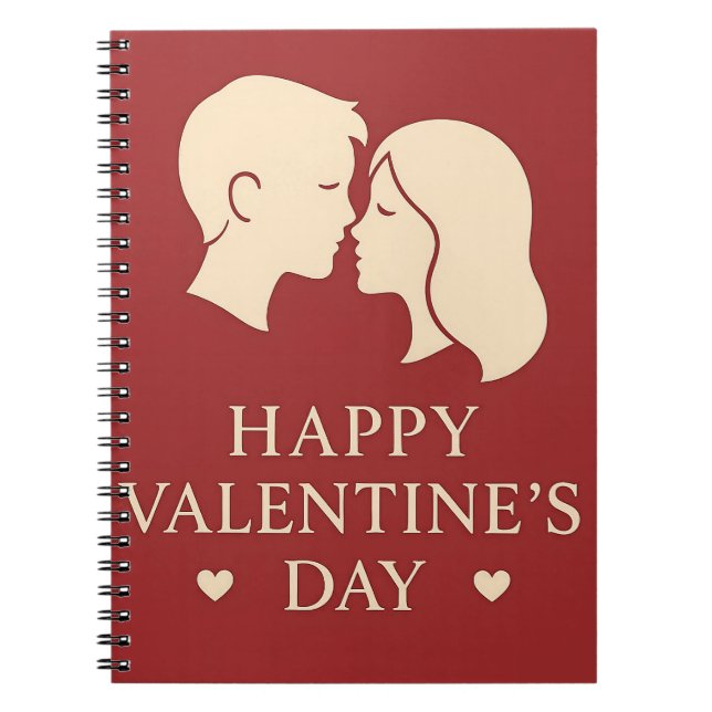 Cuaderno Minimal Couple Silhouette Valentines Cute Daily (Frente)