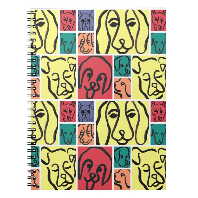 Cuaderno Minimal Dogs Line Art Collage (Frente)