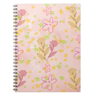 Cuaderno Minimal Floral Doodle Pattern –Pastel Pink pattern